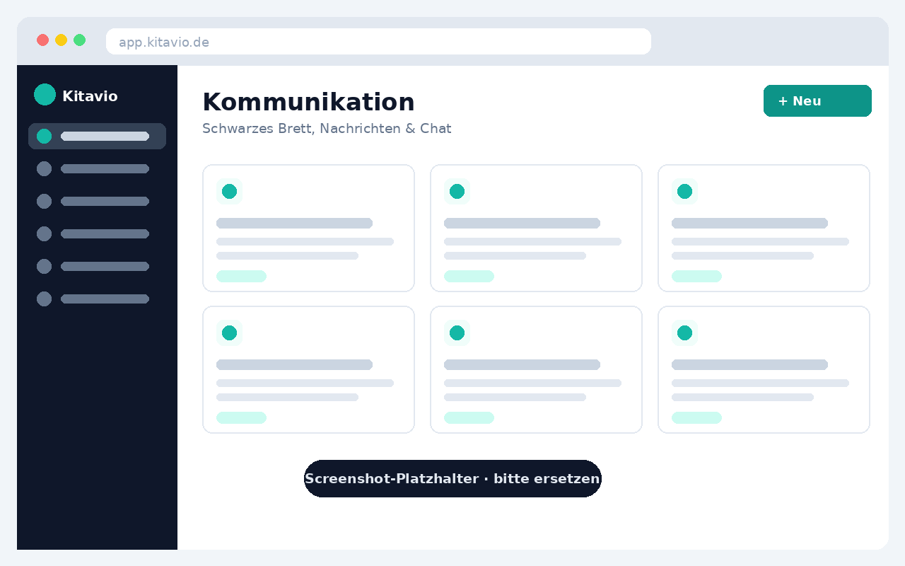 Screenshot der Kommunikation in Kitavio